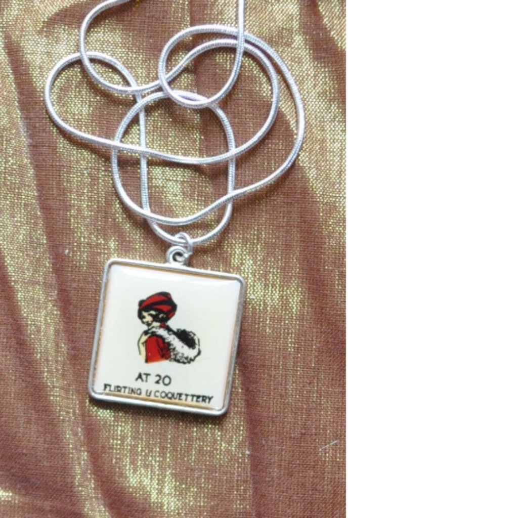 At 20 Flirting Coquettery Retro Pendant Pendant 925 Silver Necklace 2165 26$